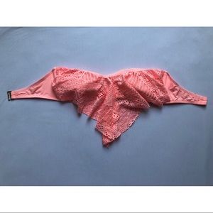 Pink Laced Bandeau Bikini Top